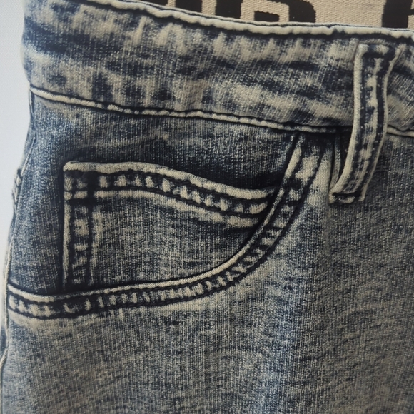 Aleeza PARIS Women's STRETCH Denim Long Skirt With White Accent Waistband Small - Picture 5 of 7